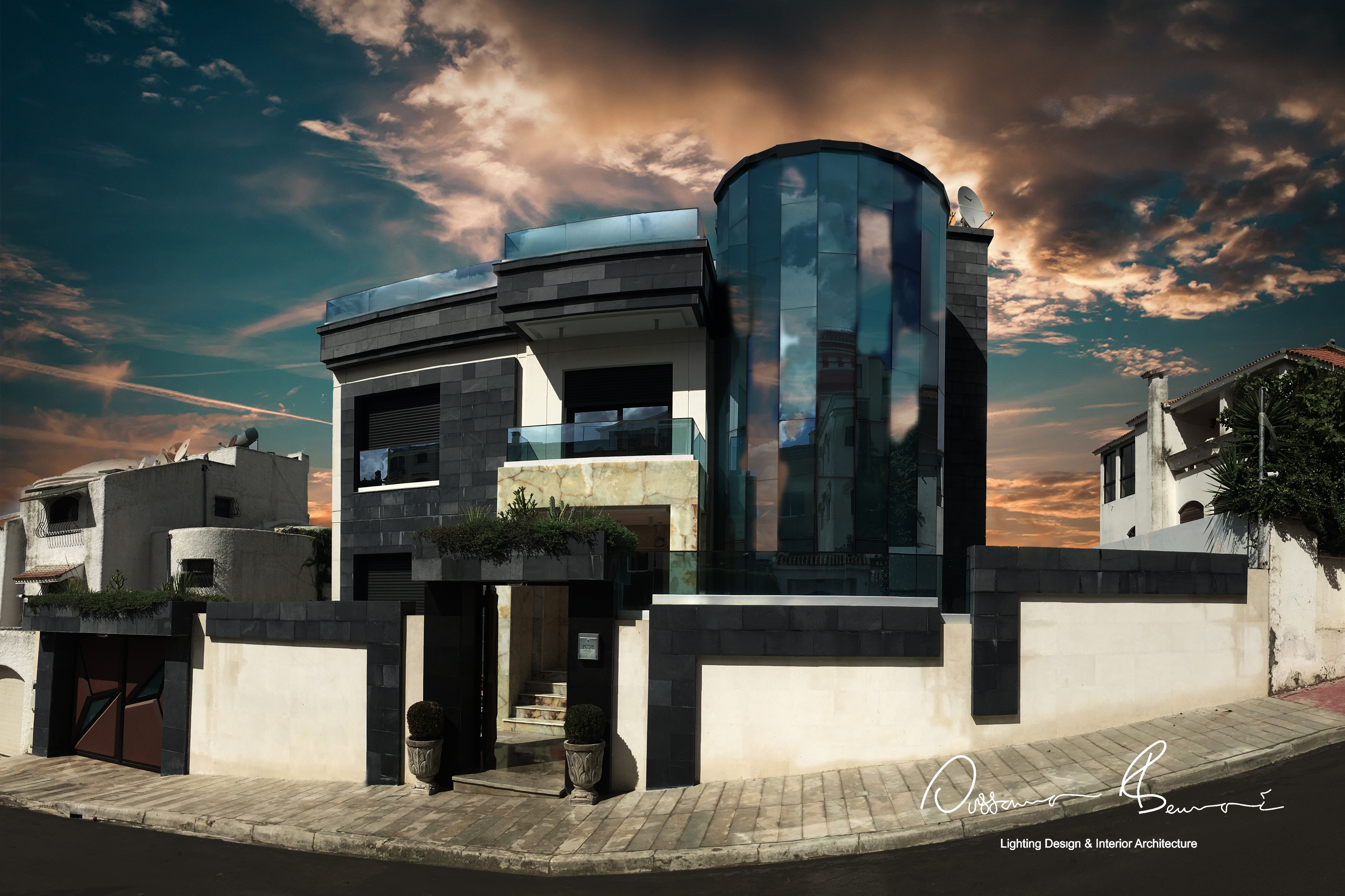 Maison contemporaine de Villa Z au crépuscule